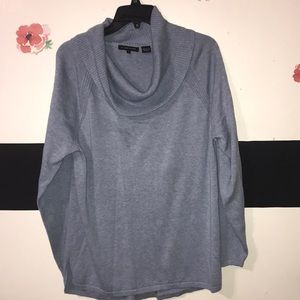 Scarf neck long sleeve sweater